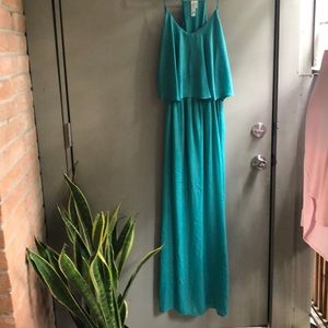 Blue-green maxi dress